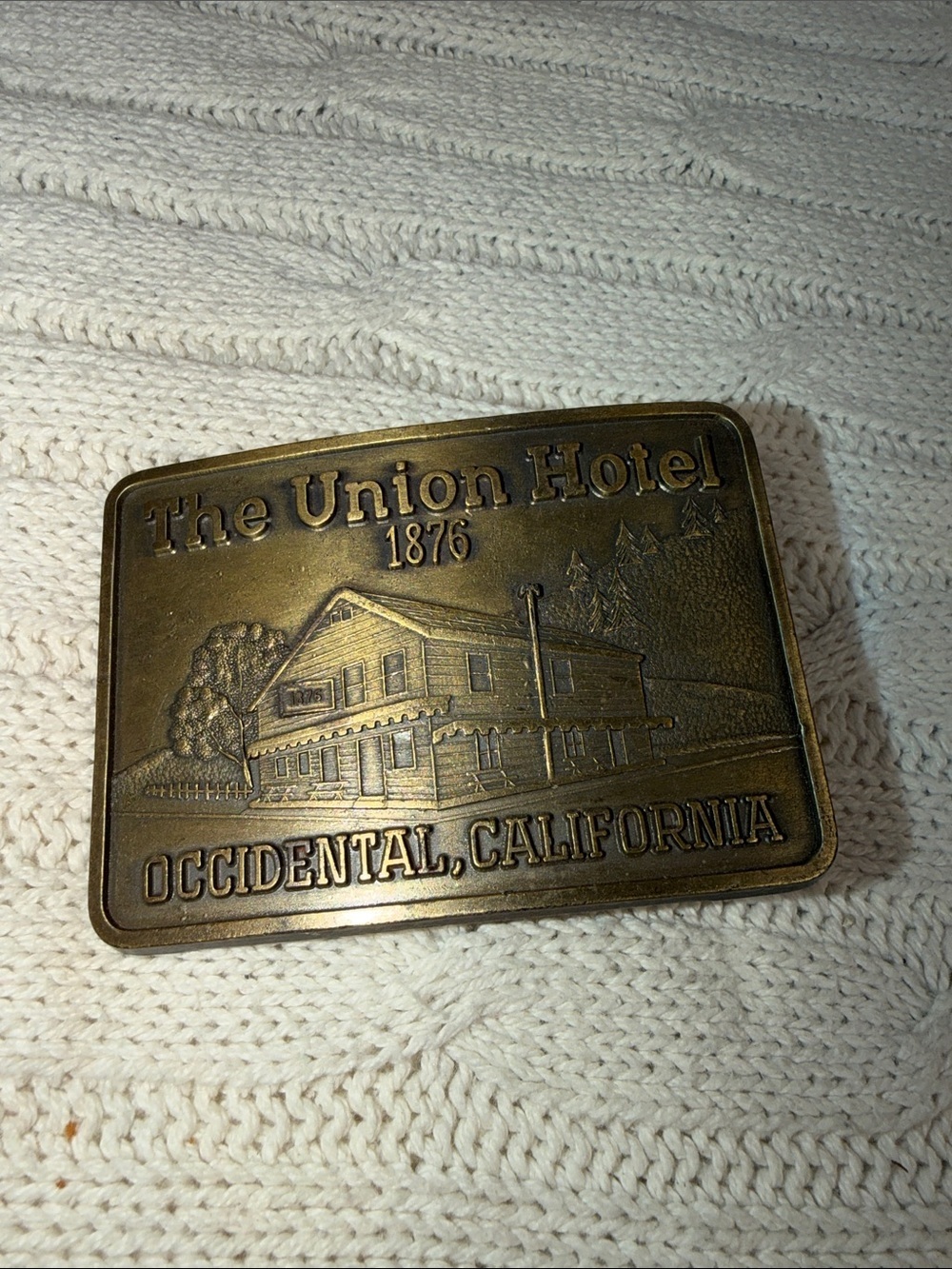 The Union Hotel 1876 Brass Belt Buckle - Occidental, California